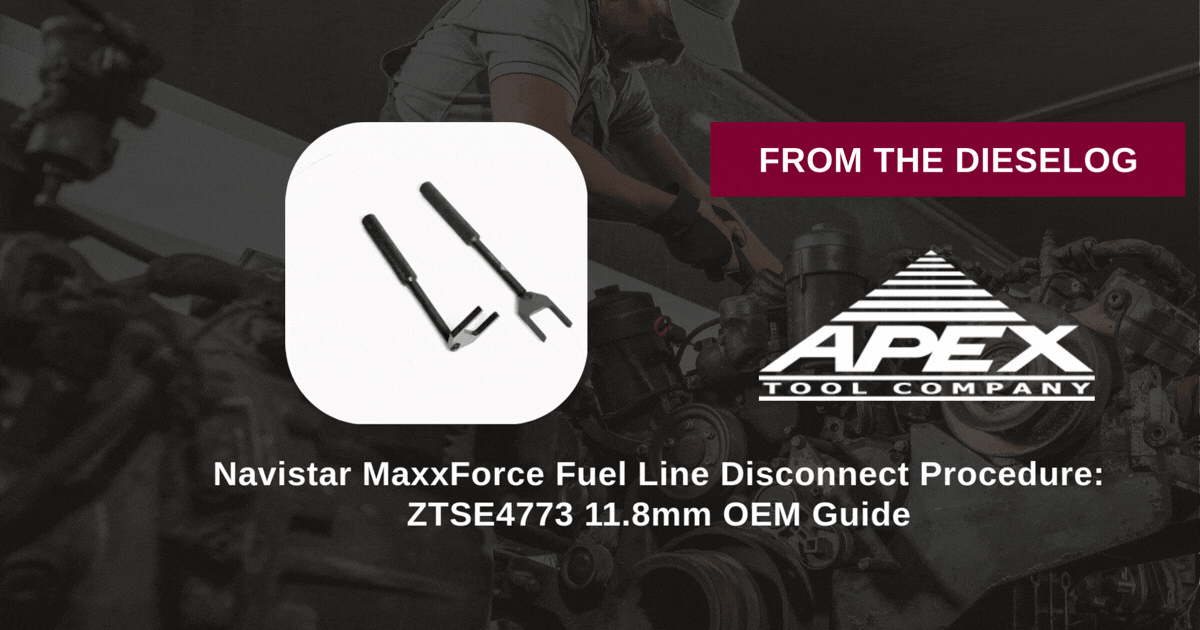 ZTSE4773 11.8mm fuel line disconnect procedure OEM on MaxxForce engine